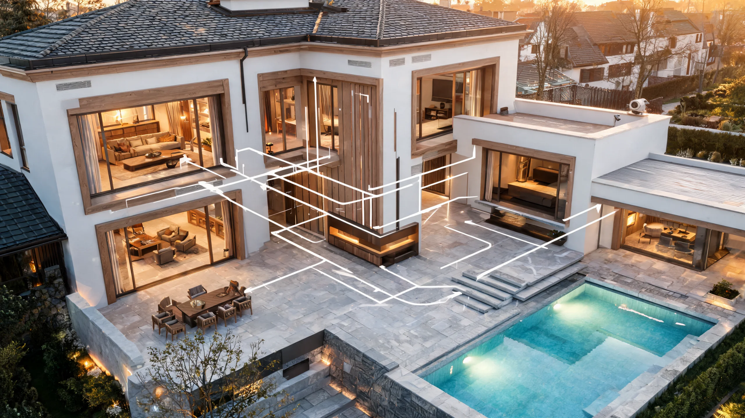 Domotica-bediening in een luxe woning