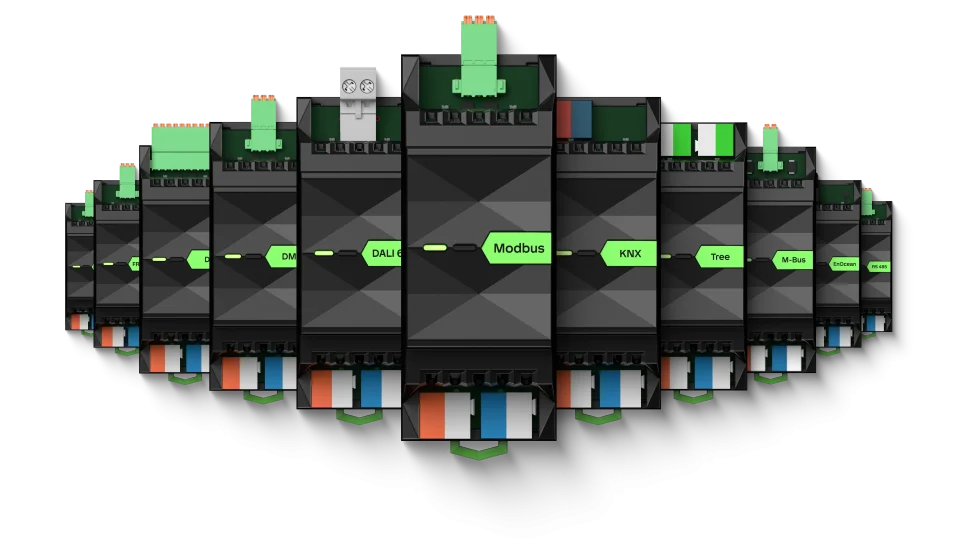 Loxone Miniserver in een nette technische ruimte van een moderne villa